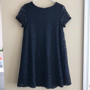 Navy Blue Lace Shift Dress